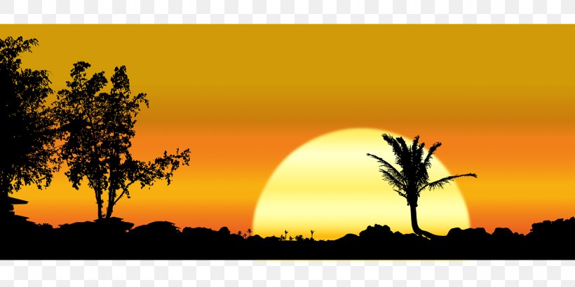 Silhouette Landscape Clip Art, PNG, 1280x640px, Silhouette, Grass, Landscape, Morning, Royaltyfree Download Free