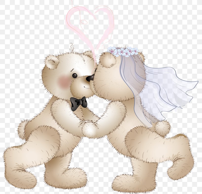 Bear Wedding Invitation Bride Clip Art, PNG, 800x789px, Watercolor, Cartoon, Flower, Frame, Heart Download Free