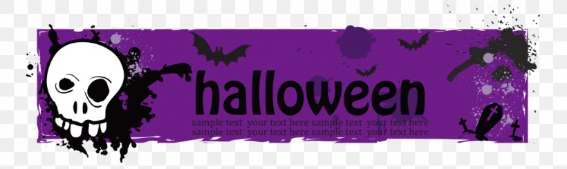 Halloween Banner Purple Vecteur, PNG, 1000x300px, Halloween, Advertising, Banner, Brand, Holiday Download Free