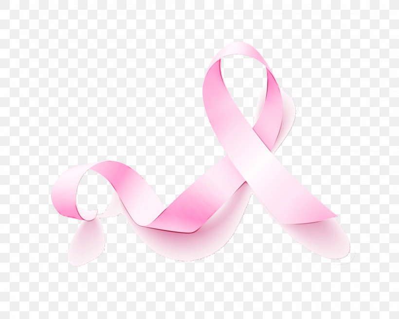 Pink Ribbon Material Property Magenta Petal, PNG, 1541x1233px, Watercolor, Logo, Magenta, Material Property, Paint Download Free