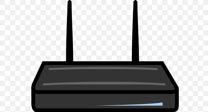 Clip Art Wireless Router Wi-Fi Openclipart, PNG, 600x443px, Router, Black And White, Cisco Systems, Computer Network, Electronics Download Free