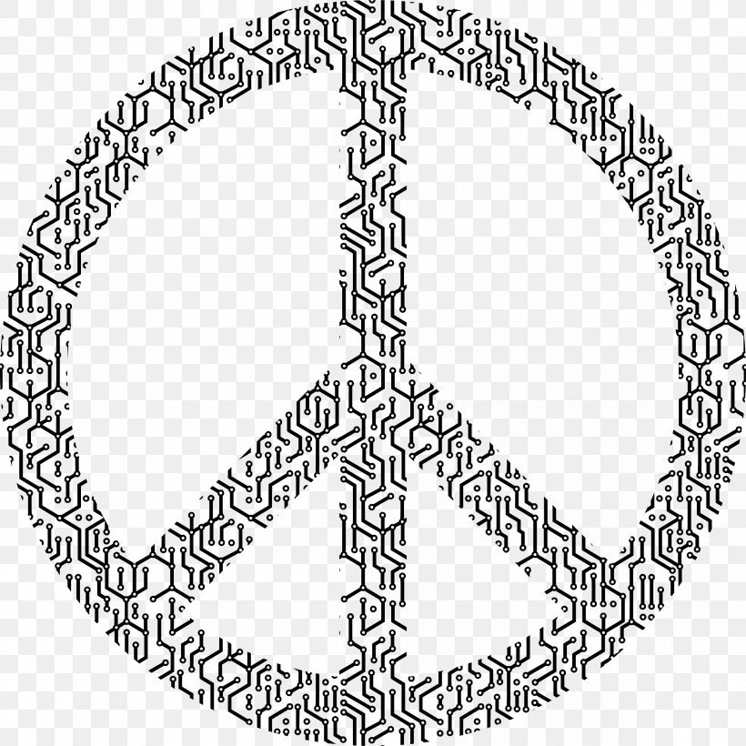 Peace Symbols Clip Art, PNG, 2340x2340px, Peace Symbols, Area, Black And White, Display Resolution, Drawing Download Free