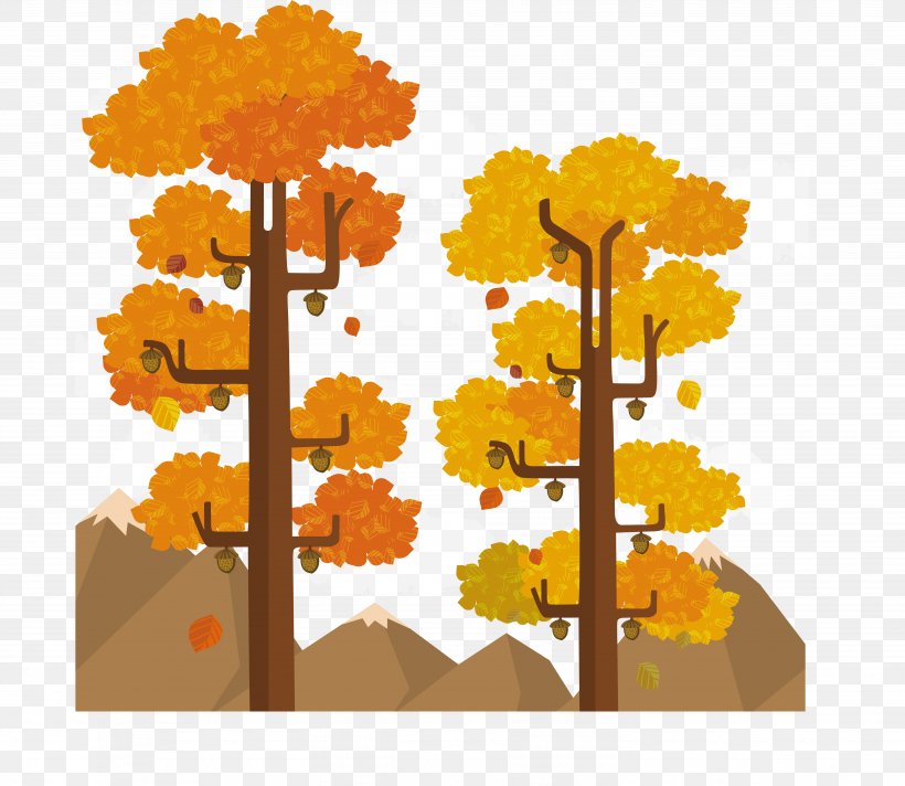 Tree Landscape Euclidean Vector, PNG, 5533x4811px, Tree, Art, Autumn, Branch, Flat Design Download Free