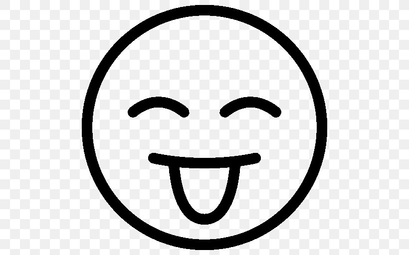 Emoticon Tongue Smiley, PNG, 512x512px, Emoticon, Black And White, Face, Facial Expression, Happiness Download Free
