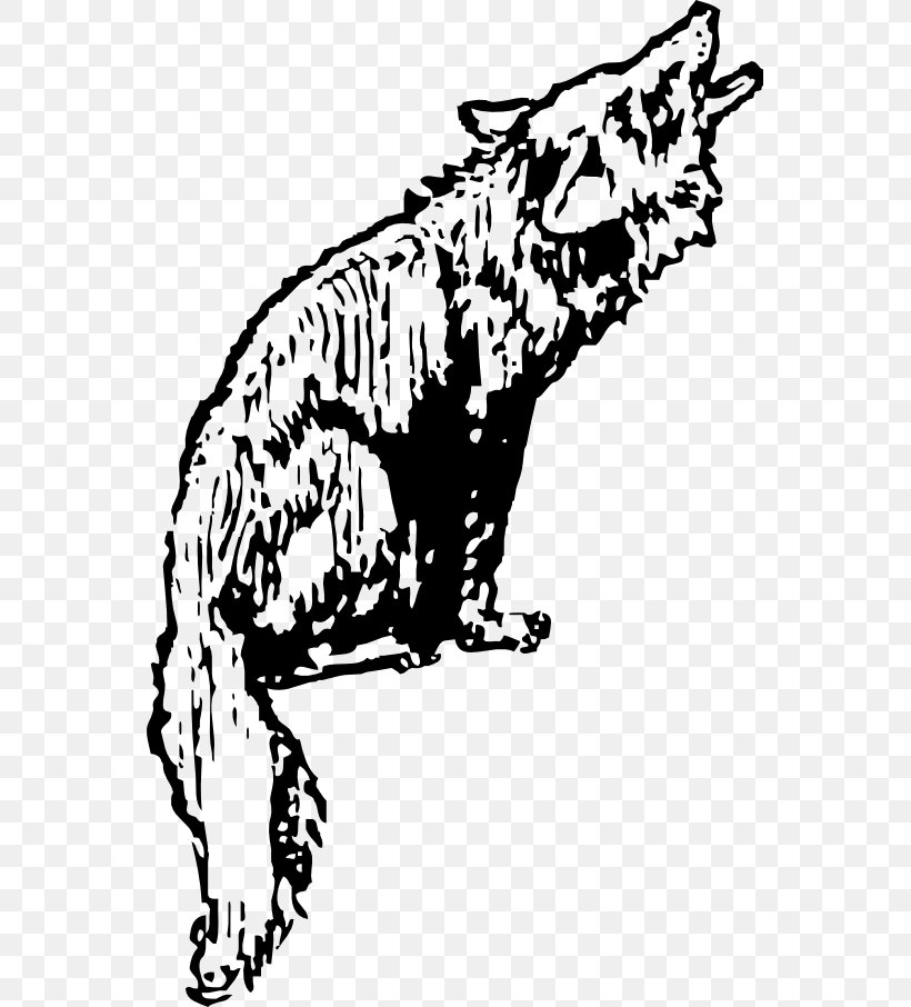 Coyote Gray Wolf Clip Art, PNG, 555x906px, Coyote, Art, Artwork, Big Cats, Black Download Free