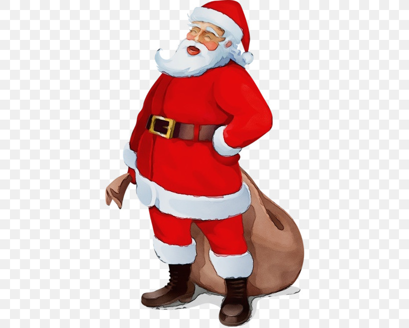 Santa Claus, PNG, 400x658px, Watercolor, Cartoon, Christmas, Costume, Paint Download Free