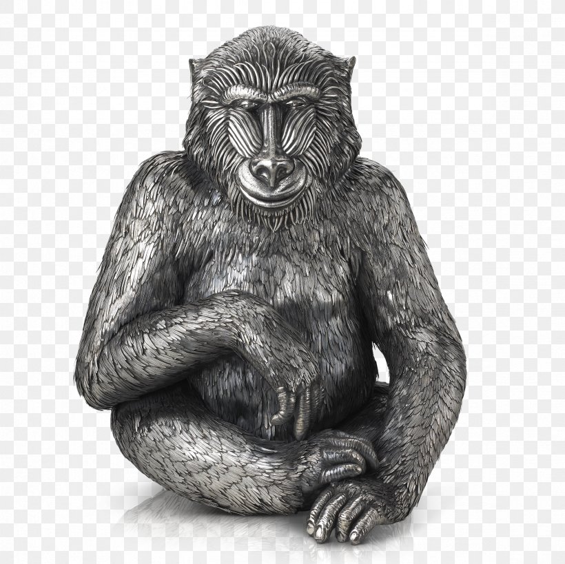 Buccellati Primate Gorilla Baboons Silver, PNG, 2362x2362px, Buccellati, Animal, Baboons, Bomboniere, Chimpanzee Download Free