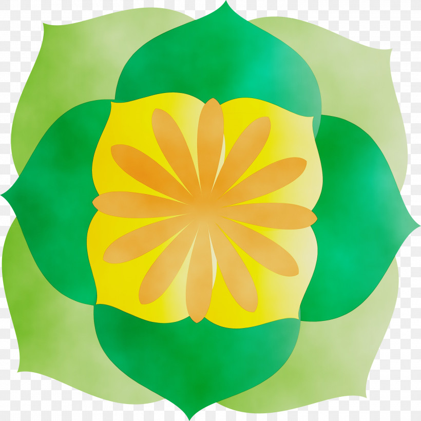 Petal Green Symmetry Flower Plants, PNG, 3000x3000px, Watercolor, Biology, Flower, Green, Paint Download Free