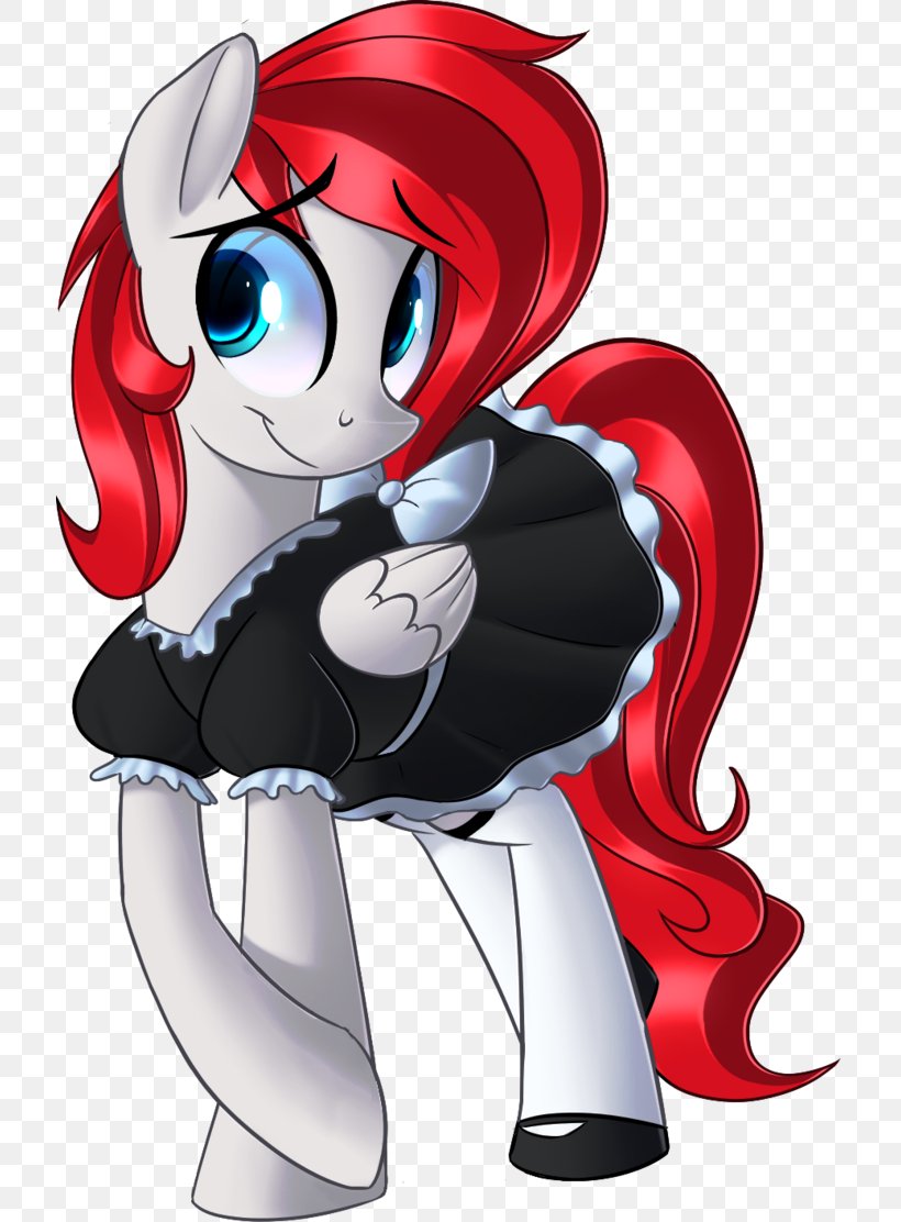 Pony Maid Cartoon Drawing DeviantArt, PNG, 718x1112px, Watercolor, Cartoon, Flower, Frame, Heart Download Free