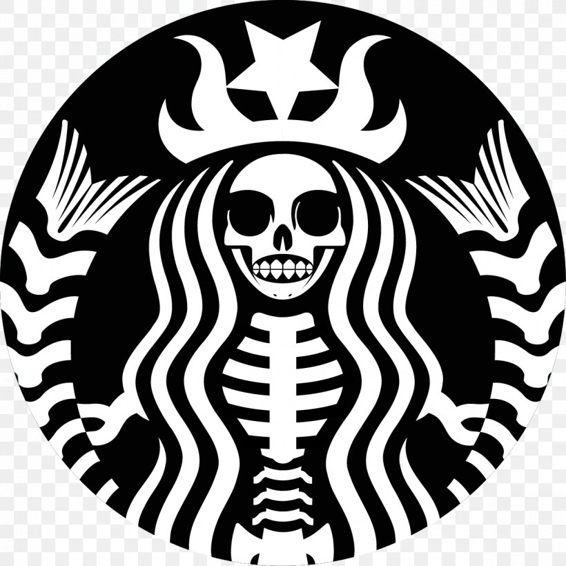 Coffee Starbucks Cafe Espresso Skull, PNG, 1183x1183px, Coffee, Black And White, Bone, Cafe, Cannibalization Download Free