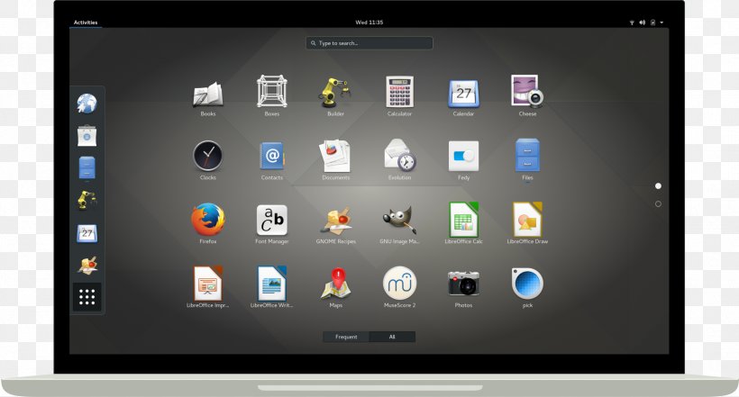GNOME Shell Free And Open-source Software Desktop Environment Ubuntu, PNG, 1915x1030px, Gnome, Computer Software, Desktop Environment, Display Device, Electronic Device Download Free