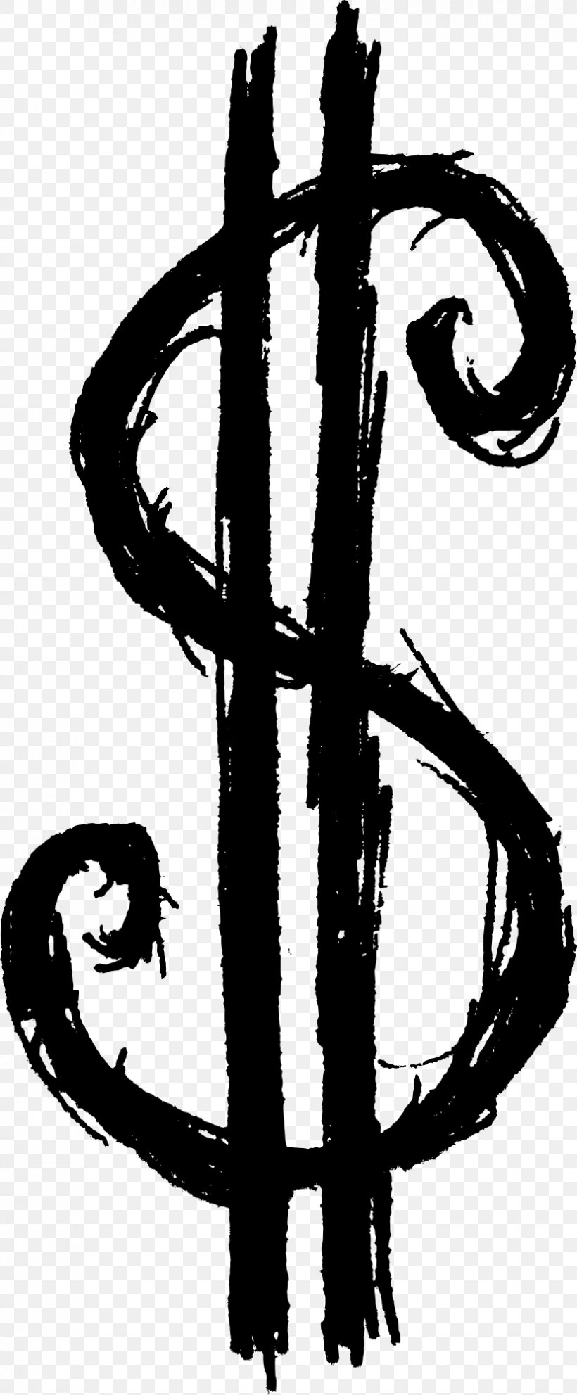 Drawing Dollar Sign Money Clip Art, PNG, 827x2000px, Drawing, Anchor, Art, Australian Dollar, Black And White Download Free
