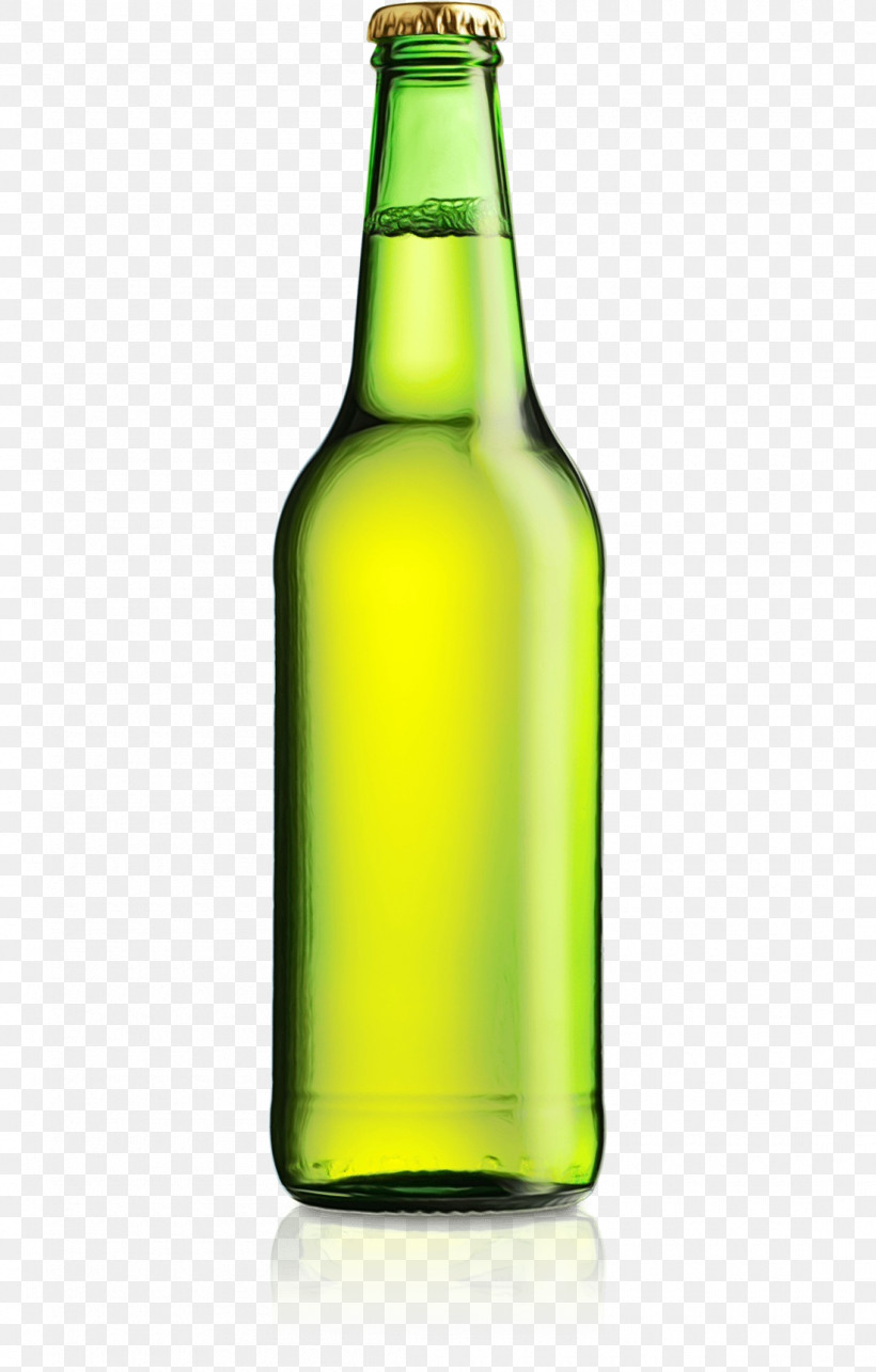 Bottle Glass Bottle Green Beer Bottle Drink, PNG, 1100x1725px, Watercolor, Alcohol, Beer, Beer Bottle, Bottle Download Free