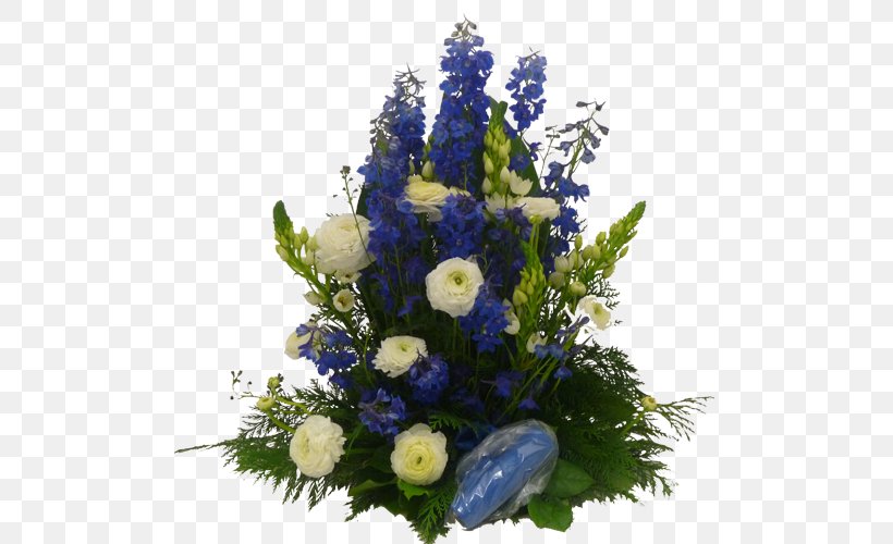 Floral Design Blue Cut Flowers White, PNG, 500x500px, Floral Design, Blue, Color, Cut Flowers, Delphinium Download Free