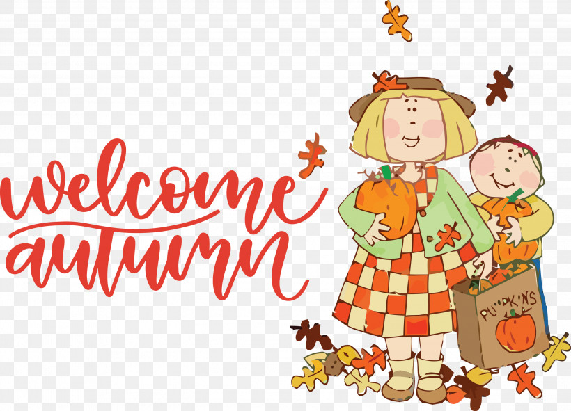 Welcome Autumn Autumn, PNG, 2999x2163px, Welcome Autumn, Autumn, Cartoon, Christmas Day, Christmas Ornament Download Free