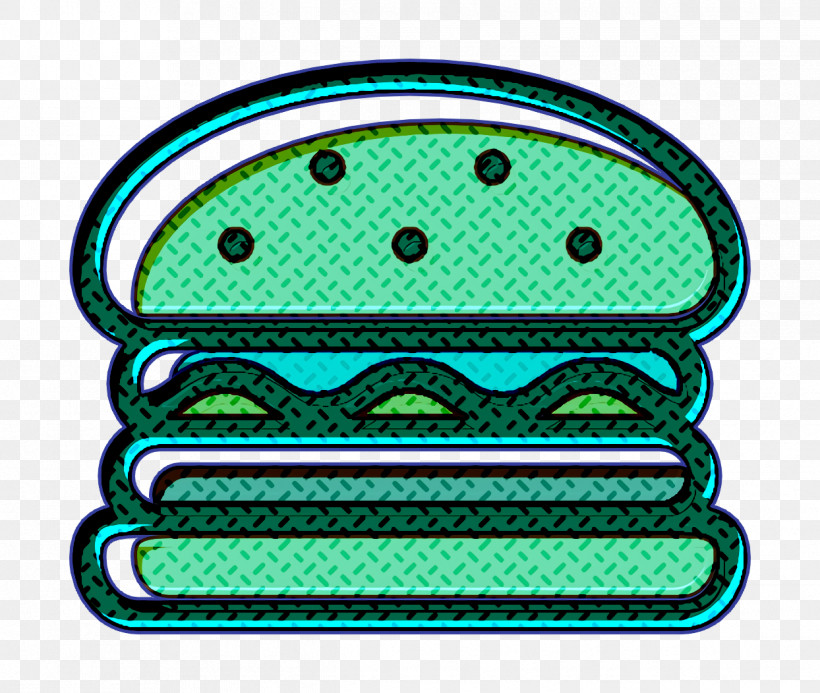 Burger Icon Linear Color Food Set Icon Food Icon, PNG, 1244x1052px, Burger Icon, Food Icon, Green, Hamburger Icon, Linear Color Food Set Icon Download Free