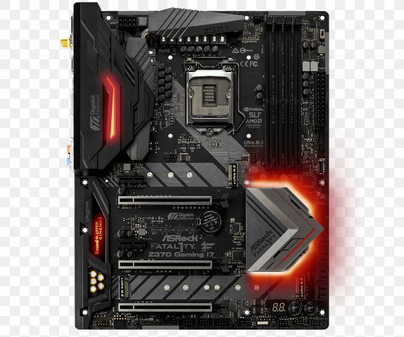 Intel ASROCK ASRock Fatal1ty Z370 Professional Gaming I7 LGA 1151 Motherboard, PNG, 1200x1000px, Intel, Asrock, Asrock Z370 Extreme4, Asrock Z370 Gaming K6, Asus Prime Z370a Download Free