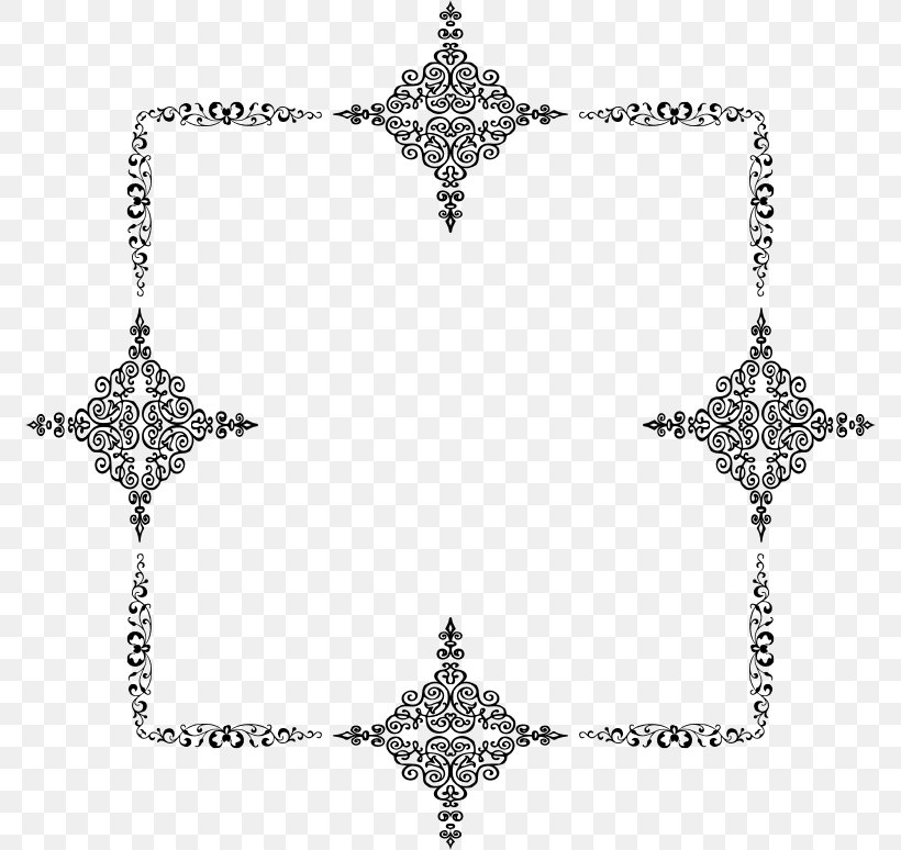 Borders And Frames Picture Frames Clip Art, PNG, 774x774px, Borders And Frames, Art, Black And White, Body Jewelry, Diamond Download Free
