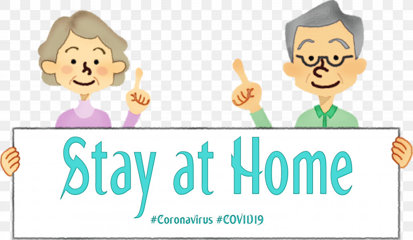 Cartoon Text Logo Smile Line, PNG, 3000x1746px, Stay At Home, Cartoon, Conversation, Coronavirus, Covid19 Download Free