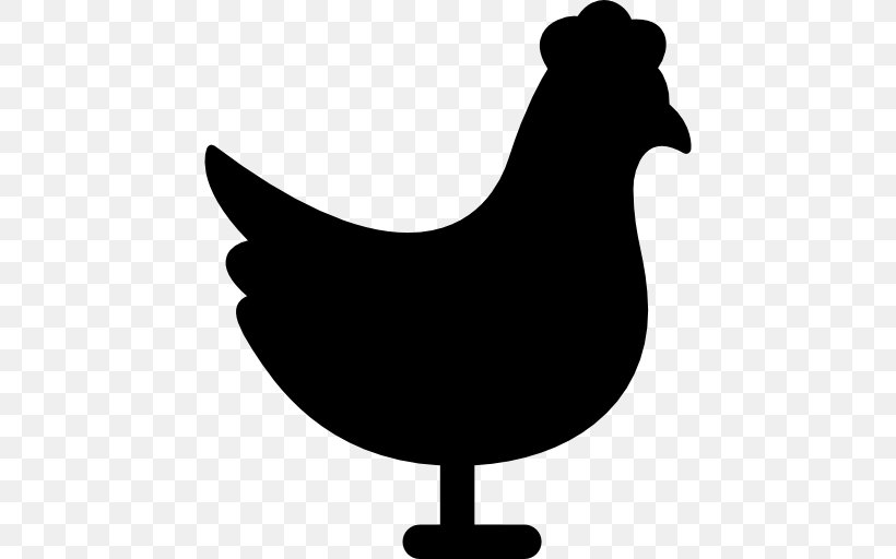Chicken Silhouette Clip Art, PNG, 512x512px, Chicken, Beak, Bird, Black And White, Chicken Meat Download Free