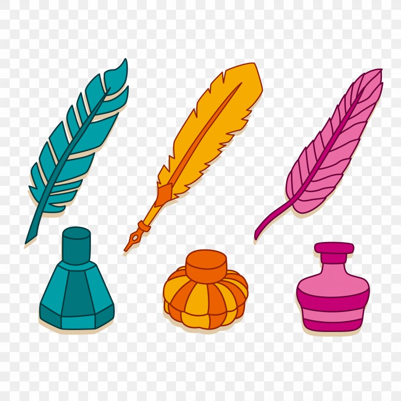 Illustration Quill Inkwell Pen, PNG, 2500x2500px, Quill, Art, Drawing, Feather, Ink Download Free