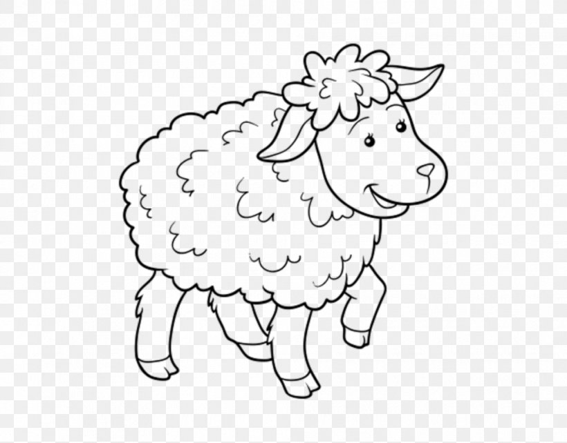 Sheep Coloring Book Drawing Goat, PNG, 990x776px, Watercolor, Cartoon, Flower, Frame, Heart Download Free