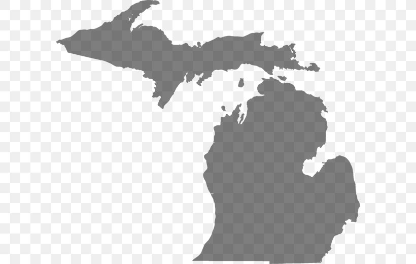 Michigan Mapa Polityczna World Map Topographic Map, PNG, 600x520px, Michigan, Black, Black And White, Blank Map, City Map Download Free