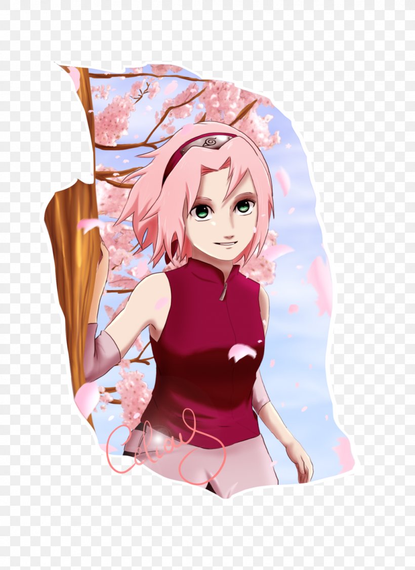 Sakura Haruno Sasuke Uchiha Naruto Uzumaki Cherry Blossom, PNG, 1024x1408px, Watercolor, Cartoon, Flower, Frame, Heart Download Free