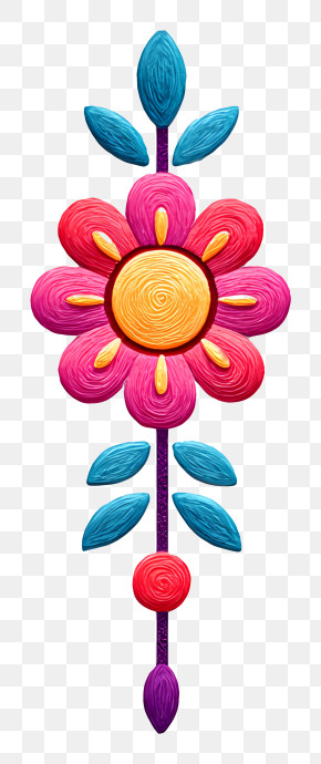 Bright Pink Stylized Flower PNG