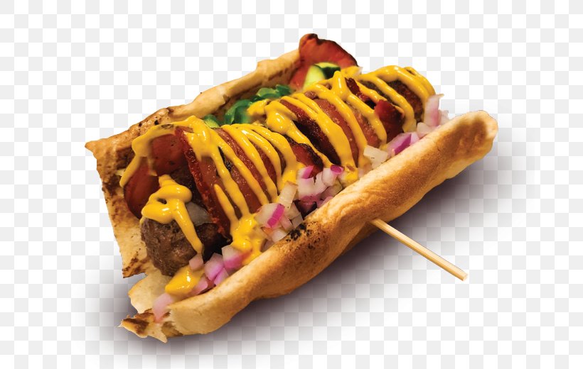 Hot Dog Hamburger Fast Food Cheeseburger Bacon, PNG, 687x520px, Hot Dog, American Food, Bacon, Barbecue, Bun Download Free