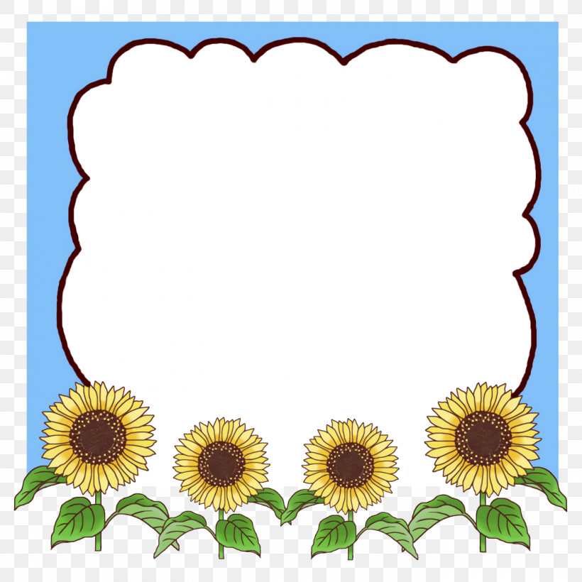Flower Frame School Frame Kindergarten Frame, PNG, 1400x1400px, Flower Frame, Common Sunflower, Cut Flowers, Floral Design, Flower Download Free