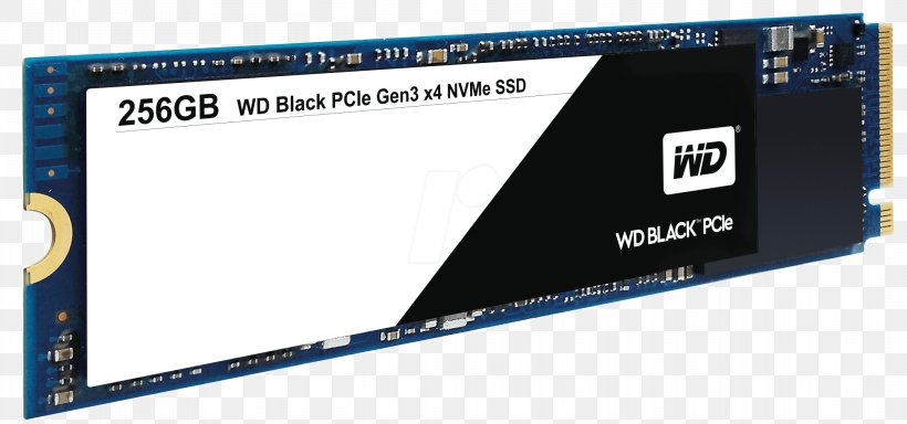NVM Express Solid-state Drive M.2 PCI Express WD Black PCIe SSD, PNG, 2184x1024px, Nvm Express, Computer, Computer Accessory, Computer Data Storage, Electronics Download Free