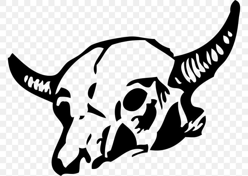 Texas Longhorn Skull Drawing Clip Art, PNG, 768x583px, Texas Longhorn, Artwork, Black, Black And White, Bone Download Free