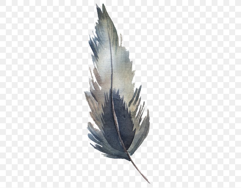 Watercolor Feather, PNG, 500x641px, Feather, Ink, Leaf, Plant, Watercolor Painting Download Free