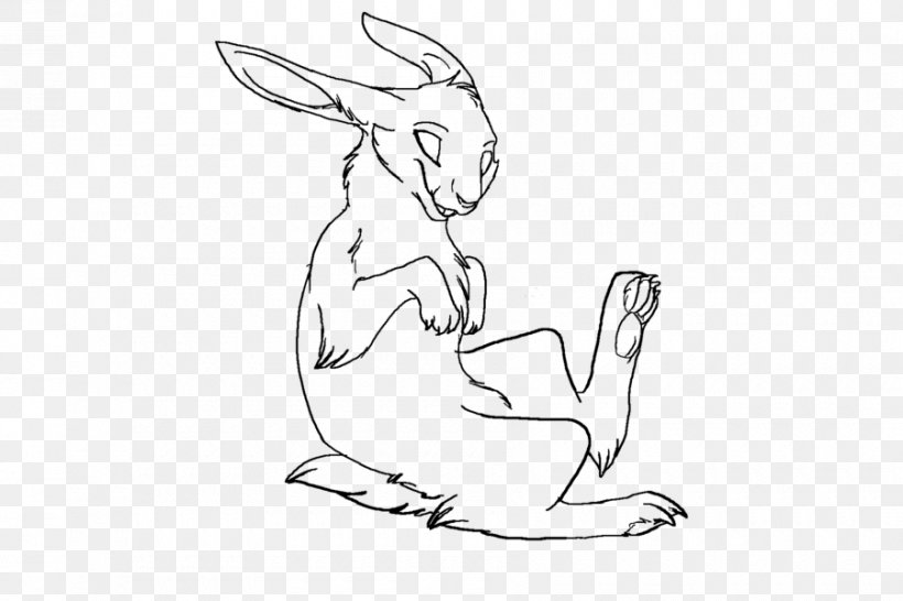 Rabbit Line Art Hare Cartoon Sketch, PNG, 900x600px, Watercolor, Cartoon, Flower, Frame, Heart Download Free