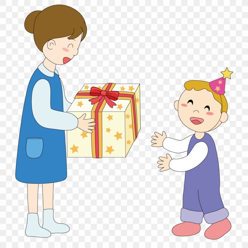 Child Gift Illustration, PNG, 1000x1000px, Child, Area, Art, Boy, Cartoon Download Free