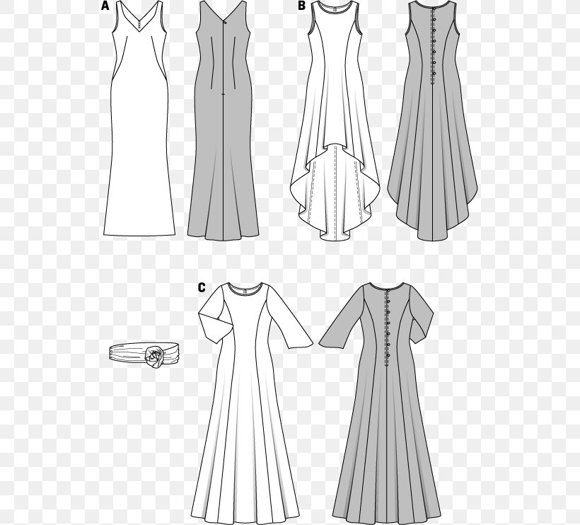 Burda Style Dress Evening Gown Sewing Pattern, PNG, 533x742px, Watercolor, Cartoon, Flower, Frame, Heart Download Free