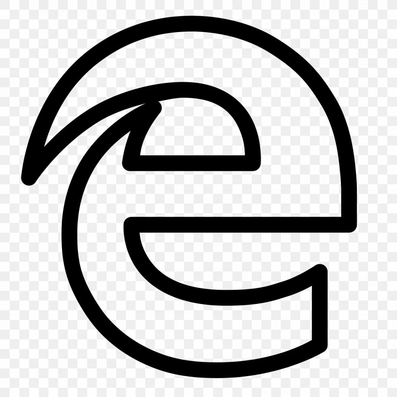 Microsoft Edge Logo Web Browser, PNG, 1600x1600px, Microsoft Edge, Area, Black And White, Internet Explorer, Logo Download Free