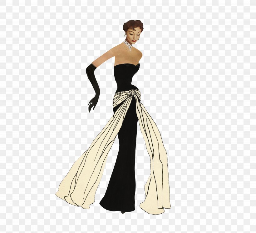 Paper Doll Fashion Yves Saint Laurent Gown, PNG, 5197x4724px, Paper Doll, Aline, Beige, Blackandwhite, Bridal Party Dress Download Free