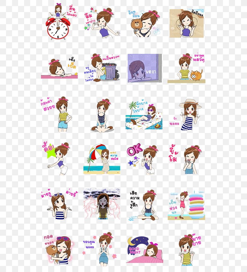 Sticker LINE Thailand August 0, PNG, 562x900px, 2017, Sticker, Area, August, Cartoon Download Free