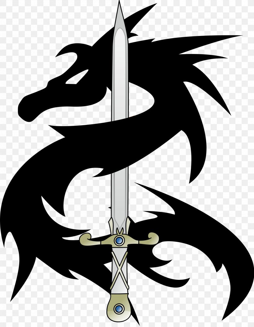 Dragon Clip Art, PNG, 2000x2574px, Dragon, Art, Artwork, Black And White, Fictional Character Download Free