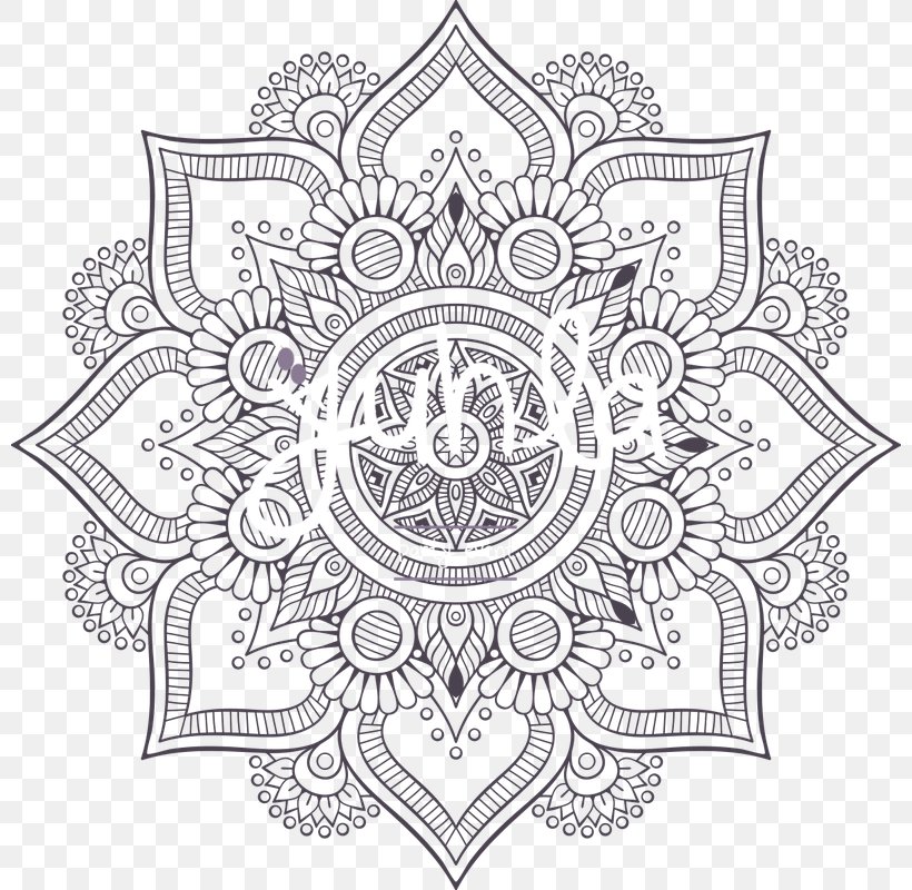 Vector Graphics Design Coloring Book Mandala Tattoo, PNG, 800x800px, Coloring Book, Art, Black And White, Color, Drawing Download Free
