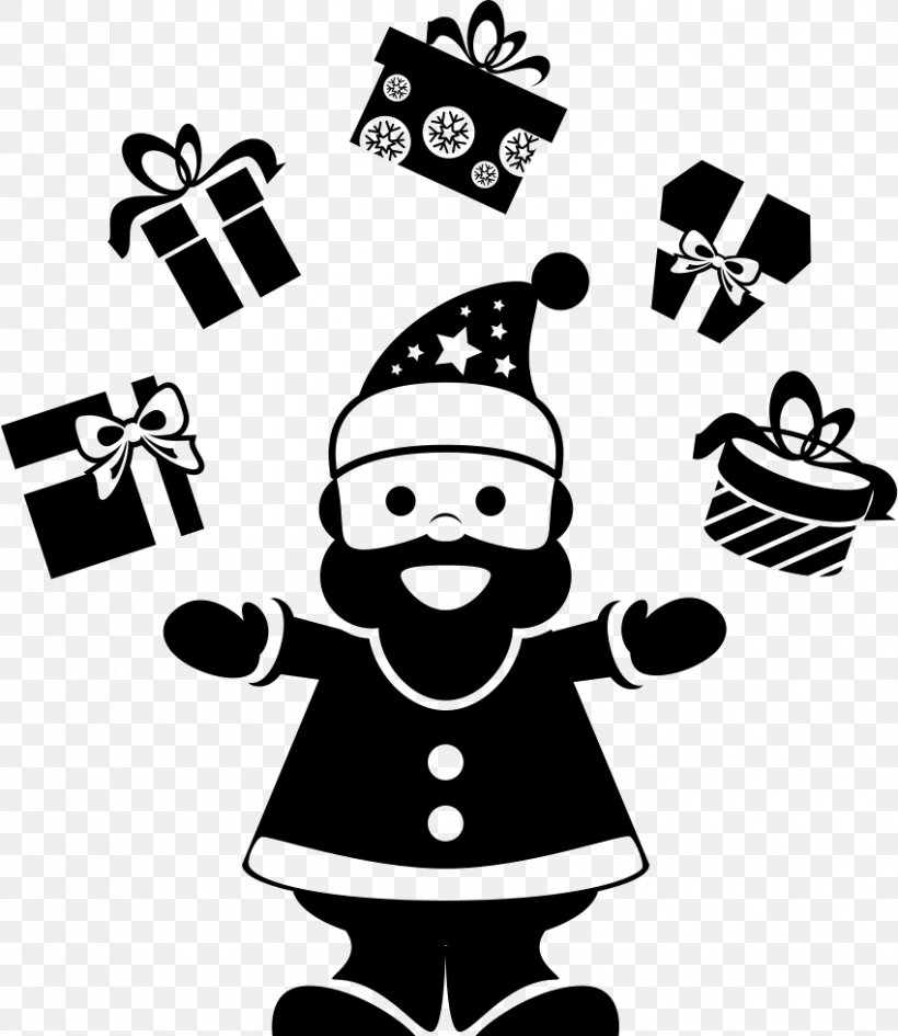Santa Claus Rudolph Clip Art, PNG, 850x980px, Santa Claus, Art, Blackandwhite, Cartoon, Christmas Day Download Free