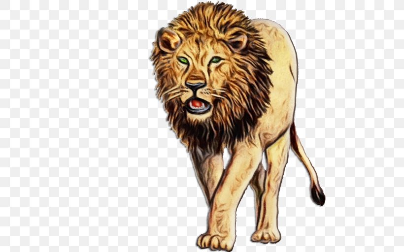 Lion Wildlife Big Cats Animal Figure Roar, PNG, 512x512px, Watercolor, Animal Figure, Big Cats, Lion, Masai Lion Download Free
