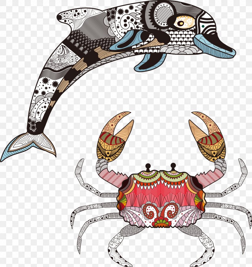 Crab Dolphin Clip Art, PNG, 1820x1931px, Crab, Art, Claw, Decapoda, Decorative Arts Download Free