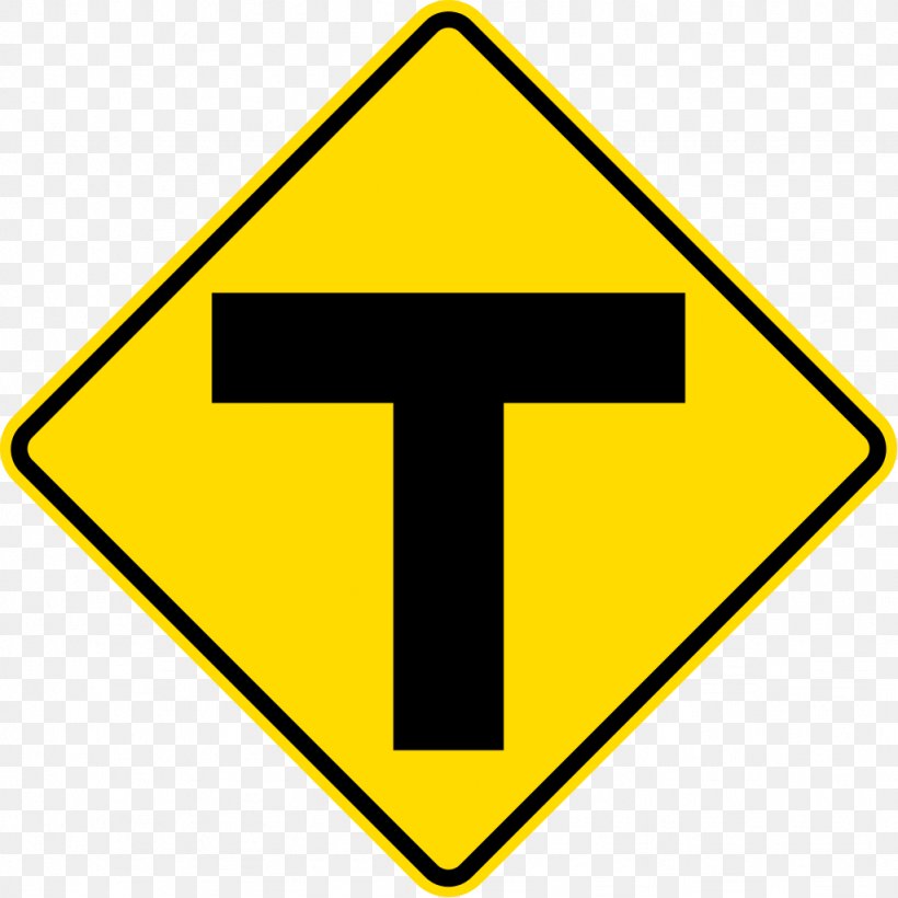Warning Sign Traffic Sign Yellow Manual On Uniform Traffic Control Devices, PNG, 1024x1024px, Warning Sign, Area, Driving, Intersection, Point Download Free