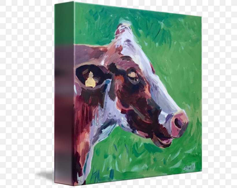 Dairy Cattle Oil Painting Reproduction Art Watercolor Painting, PNG, 593x650px, Cattle, Animal, Art, Artist, Cattle Like Mammal Download Free