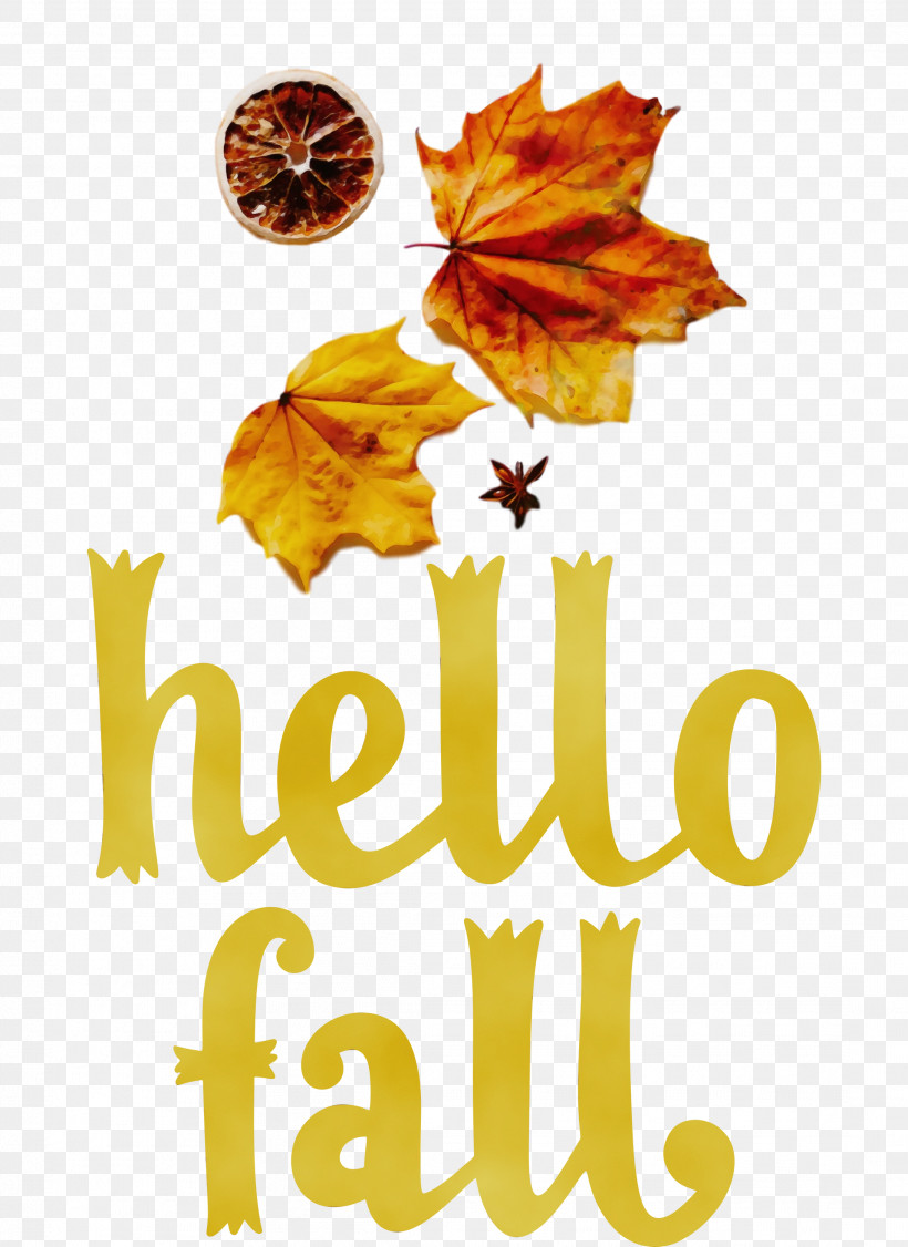 Leaf Yellow Font Meter Fruit, PNG, 2184x3000px, Hello Fall, Autumn, Biology, Fall, Fruit Download Free