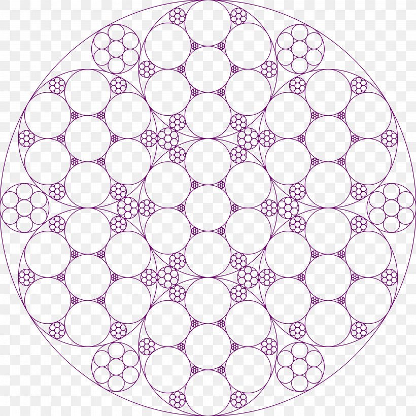Circle Fractal Art Apollonian Gasket Pattern, PNG, 3840x3840px, Fractal, Apollonian Gasket, Area, Circle Inversion, Circle Packing Download Free