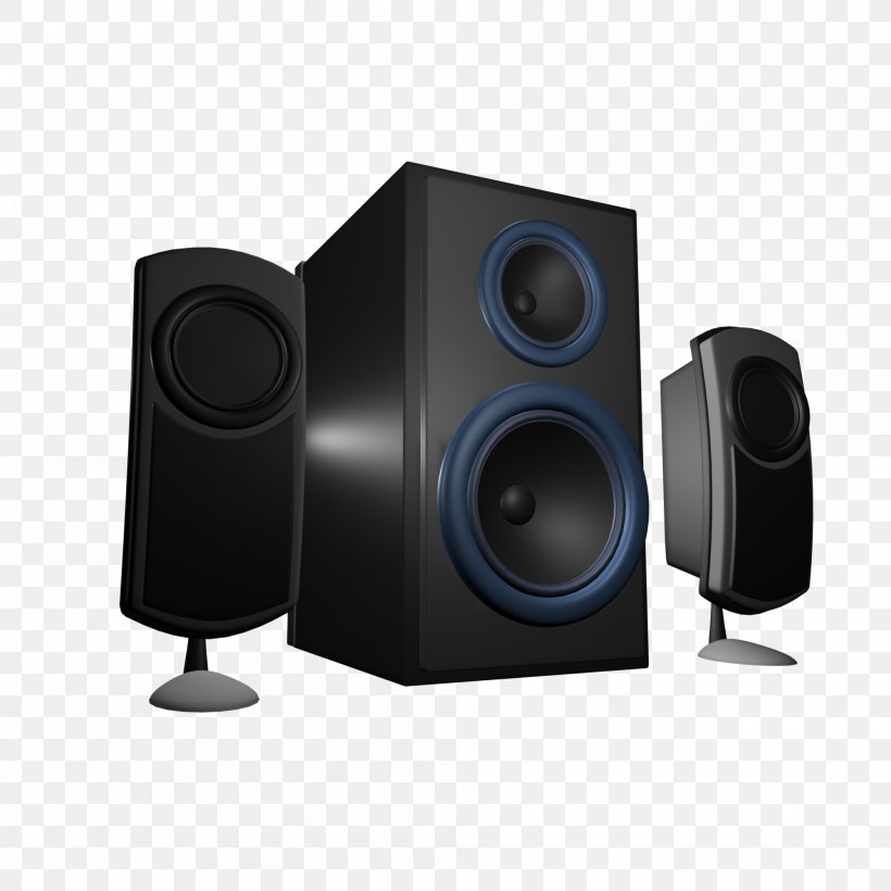 Computer Speakers Subwoofer Studio Monitor Output Device Sound, PNG, 2000x2000px, 3d Computer Graphics, 3d Modeling, Computer Speakers, Audio, Audio Equipment Download Free